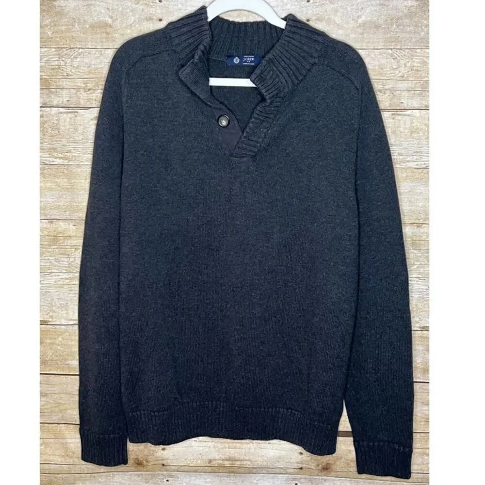 J.CREW PREPPY MOCK NECK CASUAL CLASSIC KNIT COTTON EVERYDAY SWEATER SIZE XL